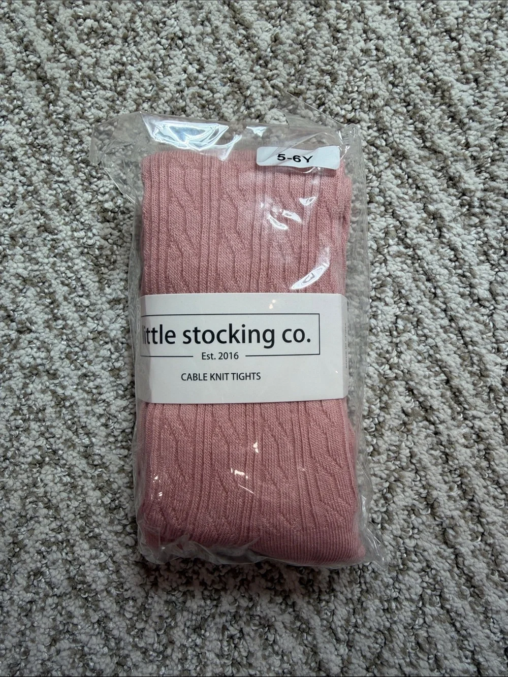 Little Stocking Co. Cable Knit Tights in Dusty Pink